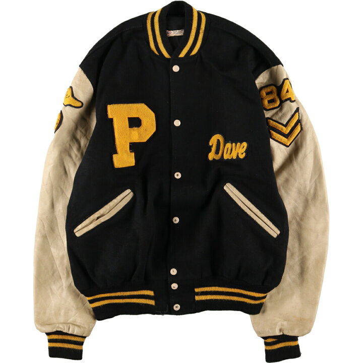 楽天市場】古着 70~80年代 DeLONG SPORT WEAR 袖ワッペン 袖革ウール 