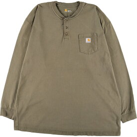 古着 カーハート Carhartt ヘンリーネック 無地ポケットロングTシャツ ロンT メンズXXXL /eaa368789 【中古】 【230907】