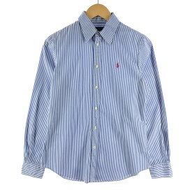 古着 ラルフローレン Ralph Lauren POLO RALPH LAUREN CUSTOM FIT 長袖 ストライプシャツ レディースL /eaa371431 【中古】 【231002】【エルル】