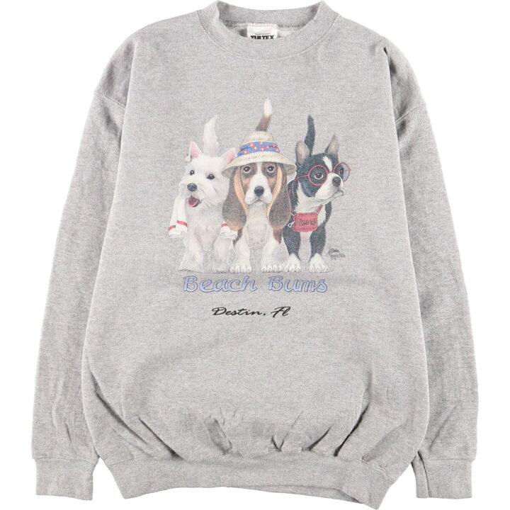 楽天市場】古着 90年代 TULTEX 両面プリント 犬柄 アニマル スウェット 
