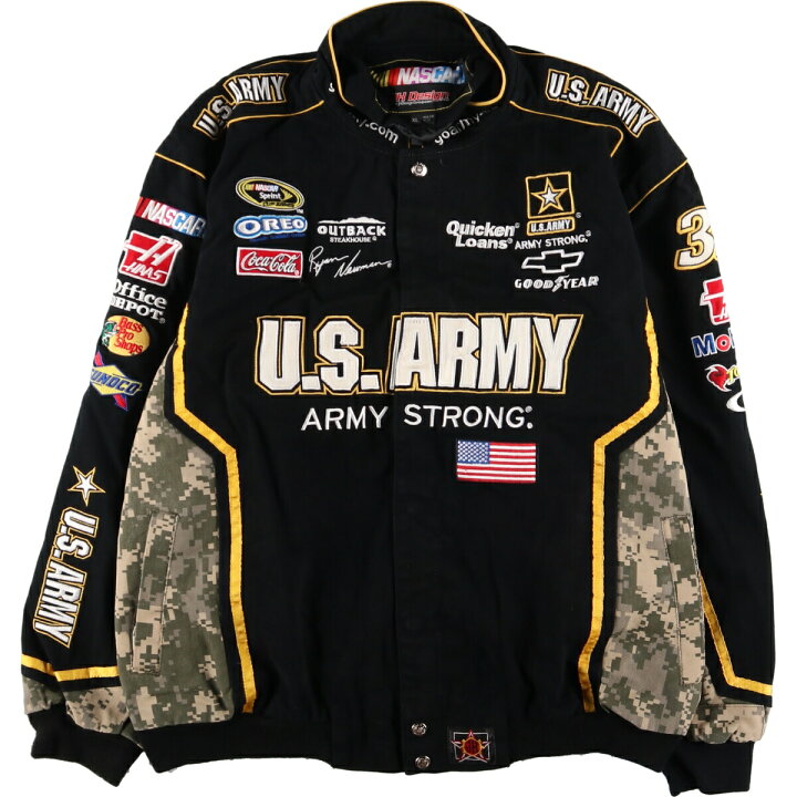 楽天市場】古着 JH Design NASCAR ナスカー U.S.ARMY 両面刺繍  