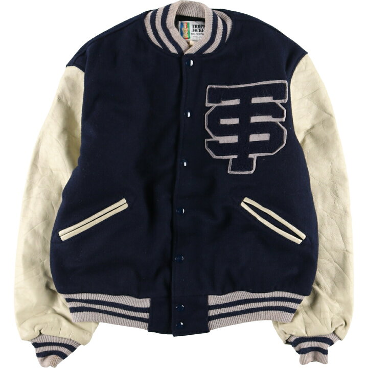 楽天市場】古着 90年代 TROPHY JACKETS 袖革ウールスタジャン アワード 