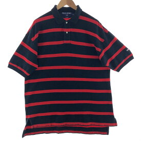 古着 90'S ラルフローレン Ralph Lauren POLO SPORT ポロスポーツ 半袖 ボーダー ポロシャツ メンズXL ヴィンテージ /eaa381410 【中古】 【240520】