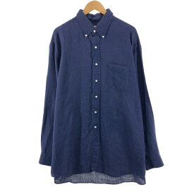 古着 ブルックスブラザーズ Brooks Brothers Est.1818 SPORT SHIRT 長袖 リネン ボタンダウンシャツ メンズXL /eaa385347 【中古】 【231028】【P2308】 【SS2403】