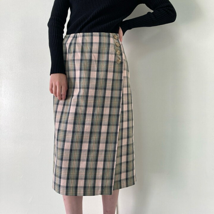 楽天市場】古着 タルボット Talbots チェック柄 ロング ラップ 巻き 