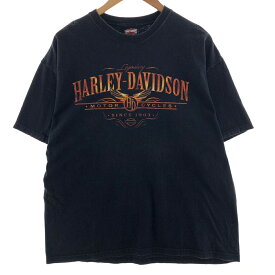 古着 00'S ハーレーダビッドソン Harley-Davidson HANES モーターサイクル バイクTシャツ USA製 メンズXL /eaa390141 【中古】 【240413】