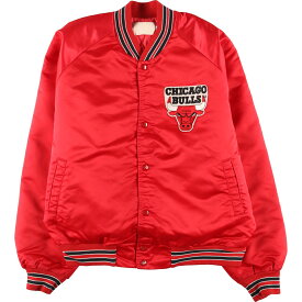 古着 80'S NBA CHICAGOBULLS シカゴブルズ ナイロンスタジャン アワードジャケット バーシティジャケット USA製 メンズXL ヴィンテージ /eaa393727 【中古】 【231118】 【SS2403】