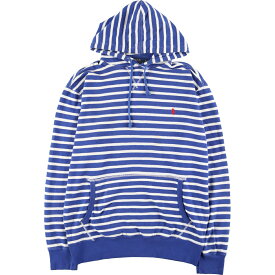 古着 ラルフローレン Ralph Lauren POLO RALPH LAUREN ボーダー柄 スウェットプルオーバーパーカー メンズL /eaa396495 【中古】 【231127】