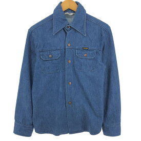 古着 70'S ラングラー Wrangler 長袖 デニムシャツ フランス製 メンズS ヴィンテージ /eaa398824 【中古】 【231223】