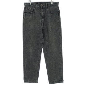 古着 90'S リーバイス Levi's 555 RELAXED FIT STRAIGHT LEG ブラックデニム テーパードデニムパンツ USA製 メンズw33 ヴィンテージ /eaa400583 【中古】 【240510】