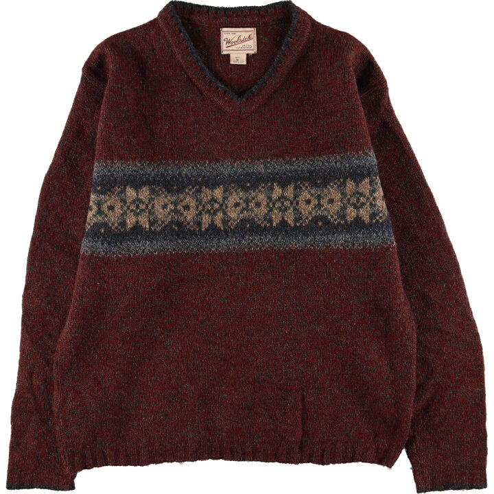 楽天市場】古着 ウールリッチ WOOLRICH Vネック 総柄 ウールニット 