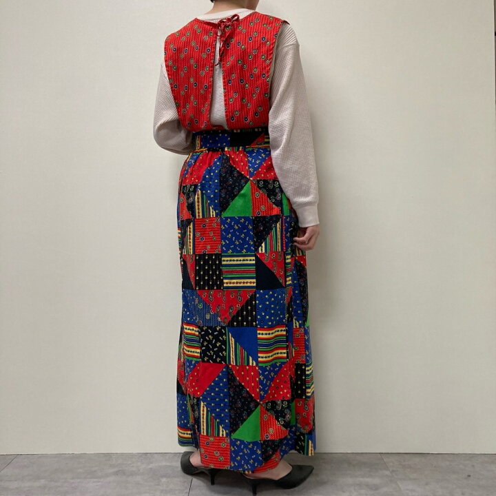 楽天市場】古着 70年代 Designhouse 総柄 パッチワーク マキシ丈  