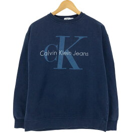 古着 90'S カルバンクライン Calvin klein JEANS ロゴスウェット トレーナー カナダ製 メンズS ヴィンテージ /eaa407453 【中古】 【240101】【エルル】