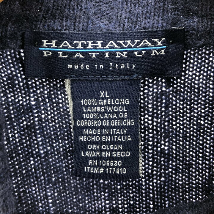 楽天市場】古着 HATHAWAY PLATINUM ラムウールニットハーフジップ 