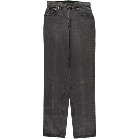 古着 90'S リーバイス Levi's 505 REGULAR FIT STRAIGHT LEG ブラックデニム テーパードデニムパンツ USA製 レディースL(w27) ヴィンテージ /eaa408204 【中古】 【240110】【エルル】