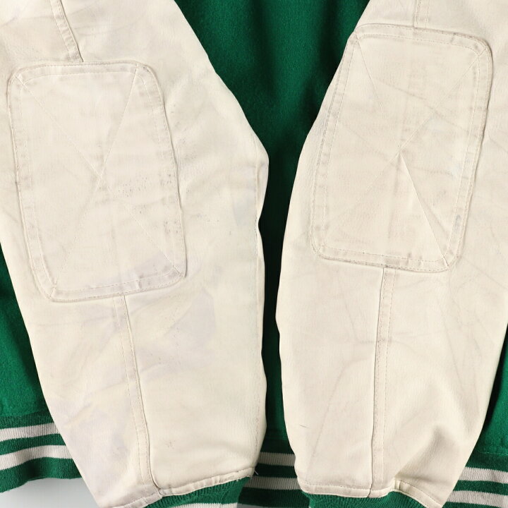楽天市場】古着 Akademiks フェイクレザー 袖革ウールスタジャン 