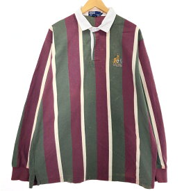 古着 ラルフローレン Ralph Lauren POLO by Ralph Lauren ストライプ柄 長袖 ラガーシャツ メンズXL /eaa414153 【中古】 【240129】