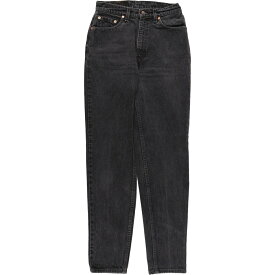 古着 90'S リーバイス Levi's 512 SLIM FIT TAPERED LEG ブラックデニム テーパードデニムパンツ USA製 レディースL(w28) ヴィンテージ /eaa414902 【中古】 【240130】【エルル】