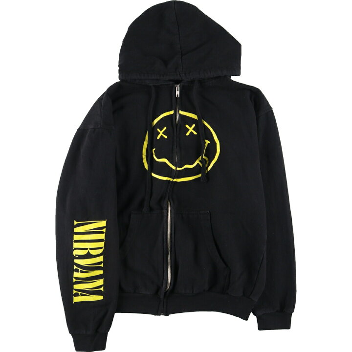 90s Vintage NIRVANA ジップパーカー両面プリント袖プリント