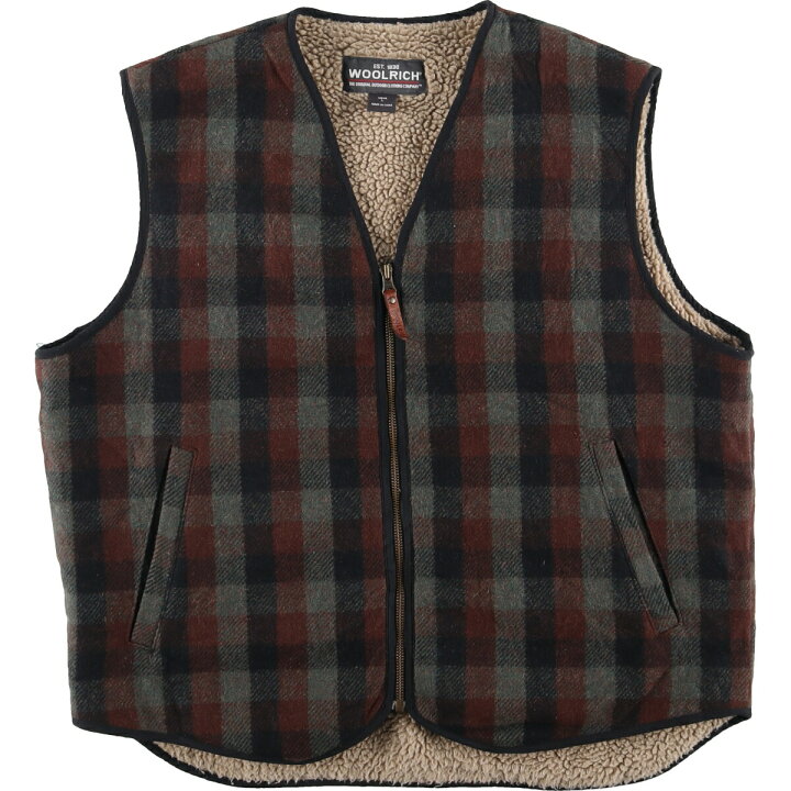 楽天市場】古着 ウールリッチ WOOLRICH チェック柄 ウールボアベスト 