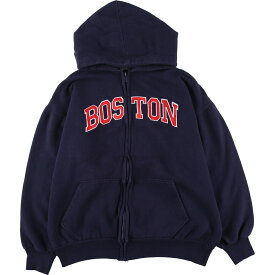 古着 AUTHENTIC LIFE APPAREL BOSTON ボストン大学 カレッジ スウェットフルジップパーカー メンズL /eaa422287 【中古】 【240318】