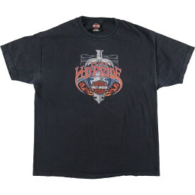 古着 00'S ハーレーダビッドソン Harley-Davidson 両面プリント モーターサイクル バイクTシャツ メンズXL /eaa423631 【中古】 【240318】