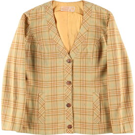 古着 70'S ペンドルトン PENDLETON チェック柄 ノーカラー ウールジャケット レディースS ヴィンテージ /eaa423678 【中古】 【240310】【エルル】