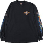 古着 90'S ハーレーダビッドソン Harley-Davidson バックプリント 袖プリント ロングTシャツ ロンT USA製 メンズXL ヴィンテージ /eaa425927 【中古】 【240318】