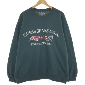 古着 ゲス Guess JEANS ロゴスウェットシャツ トレーナー メンズXL 長袖 /eaa426413 【中古】 【240317】