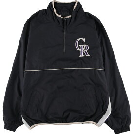 古着 90'S マジェスティック majestic MLB COLORADO ROCKIES コロラドロッキーズ ハーフジップ ウォームアッププルオーバー メンズL /eaa427154 【中古】 【240331】