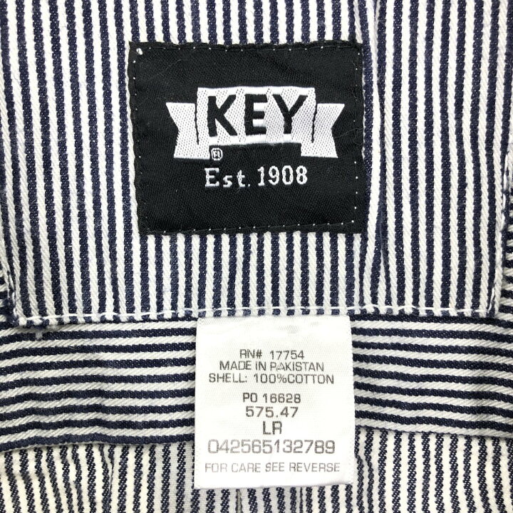 楽天市場】古着 キー Key 1908 ヒッコリーストライプ 長袖 ワーク 