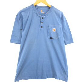 古着 カーハート Carhartt ヘンリーネック 半袖 プリントTシャツ メンズL /eaa430531 【中古】 【240414】