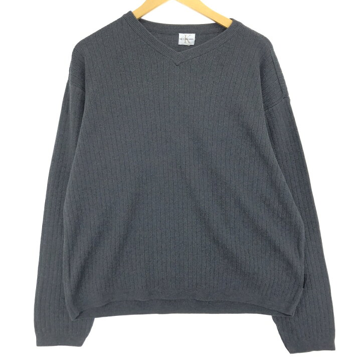 楽天市場】古着 カルバンクライン Calvin klein リブ編み Vネック  