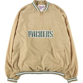 古着 90'S リーボック Reebok NFL GREENBAY PACKERS グリーンベイパッカーズ ハーフジップ ウォームアッププルオーバー メンズM /eaa435562 【中古】 【240408】