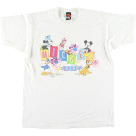 古着 90'S MICKEY UNLIMITED DISNEY ディズニー キャラクタープリントTシャツ USA製 メンズXL ヴィンテージ /eaa436032 【中古】 【240420】