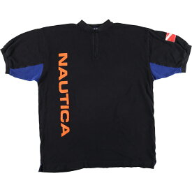 古着 90'S ノーティカ NAUTICA ハーフジップ 半袖 ロゴTシャツ メンズXXL ヴィンテージ /eaa436240 【中古】 【240411】