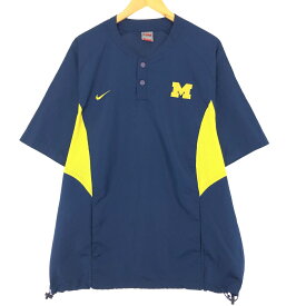 古着 00'S ナイキ NIKE TEAM MICHIGAN ミシガン大学 カレッジ メッシュ切替 ヘンリーネック ウォームアッププルオーバー メンズL /eaa440181 【中古】 【240426】