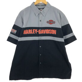 古着 ハーレーダビッドソン Harley-Davidson 半袖 ワークシャツ メンズXL /eaa441853 【中古】 【240427】