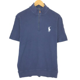 古着 ラルフローレン Ralph Lauren POLO RALPH LAUREN ビッグポニー ハイネック ハーフジップ 半袖 ワンポイントロゴTシャツ メンズM /eaa442441 【中古】 【240511】