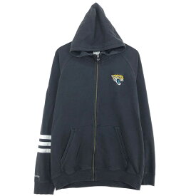 古着 アディダス adidas NFL JACKSONVILLE JAGUARS ジャクソンビルジャガーズ スウェットフルジップパーカー メンズL /eaa443241 【中古】 【240510】