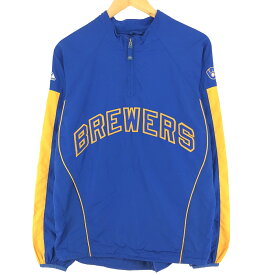 古着 COOPERSTOWN MLB MILWAUKEE BREWERS ミルウォーキーブルワーズ ハーフジップ ウインドブレーカー メンズS /eaa444207 【中古】 【240510】