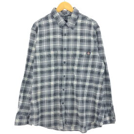 古着 ディッキーズ Dickies Regular Fit 長袖 ライトネルチェックシャツ メンズXL /eaa444330 【中古】 【240421】