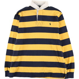 古着 ラルフローレン Ralph Lauren POLO by Ralph Lauren ボーダー柄 長袖 ラガーシャツ メンズM /eaa444579 【中古】 【240518】