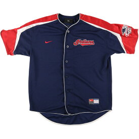 古着 00'S ナイキ NIKE MLB CLEVELAND INDIANS クリーブランドインディアンス ナンバリング ゲームシャツ ベースボールシャツ メンズXL /eaa445684 【中古】 【240504】