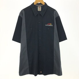 古着 ディッキーズ Dickies ツートンカラー 半袖 ワークシャツ メンズXXL /eaa446537 【中古】 【240504】