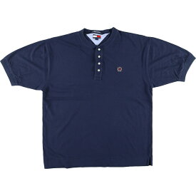 古着 トミーヒルフィガー TOMMY HILFIGER ヘンリーネック 半袖 ワンポイントロゴTシャツ メンズL /eaa446605 【中古】 【240504】