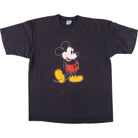 古着 90'S DISNEY MICKEY MOUSE ミッキーマウス キャラクタープリントTシャツ USA製 メンズXL ヴィンテージ /eaa447124 【中古】 【240519】