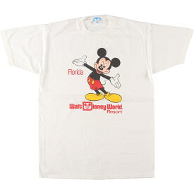 古着 80'S Disney MICKEY MOUSE ミッキーマウス キャラクタープリントTシャツ USA製 メンズL ヴィンテージ /eaa448537 【中古】 【240520】