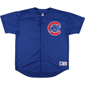 古着 90'S ラッセル Russell MLB CHICAGO CUBS シカゴカブス ゲームシャツ ベースボールシャツ メンズXXL /eaa450930 【中古】 【240524】