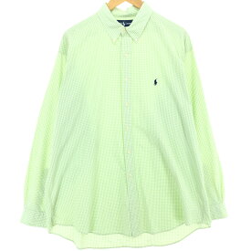 古着 ラルフローレン Ralph Lauren BLAKE ギンガムチェック 長袖 ボタンダウンチェックシャツ メンズXL /eaa451471 【中古】 【240527】